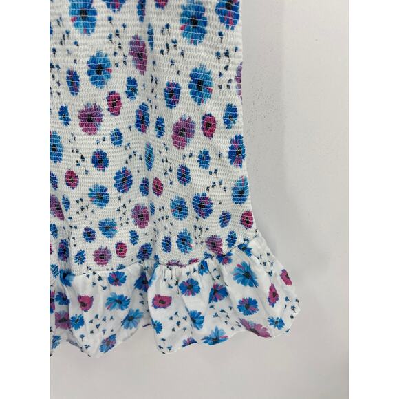 LoveShackFancy Kodie Deep Cotton Candy Smocked Floral Print Mini Dress Size L - Picture 4 of 7